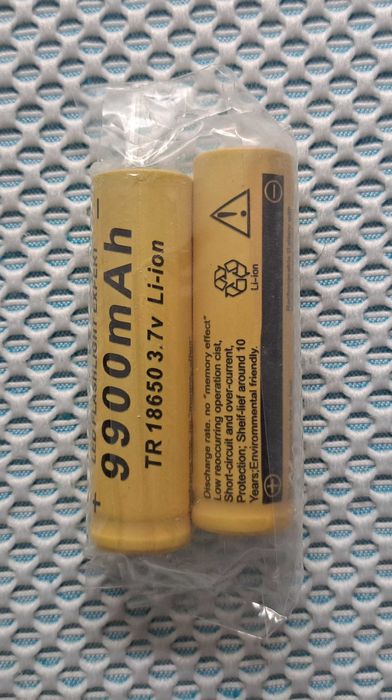 Pack of 2 Rechargeable 18650 Batteries, 3.7 V, 9900 mAh64751091486850121