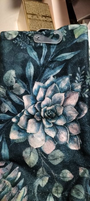 Ręcznik kuchenny zielony w kwiaty ,37x50