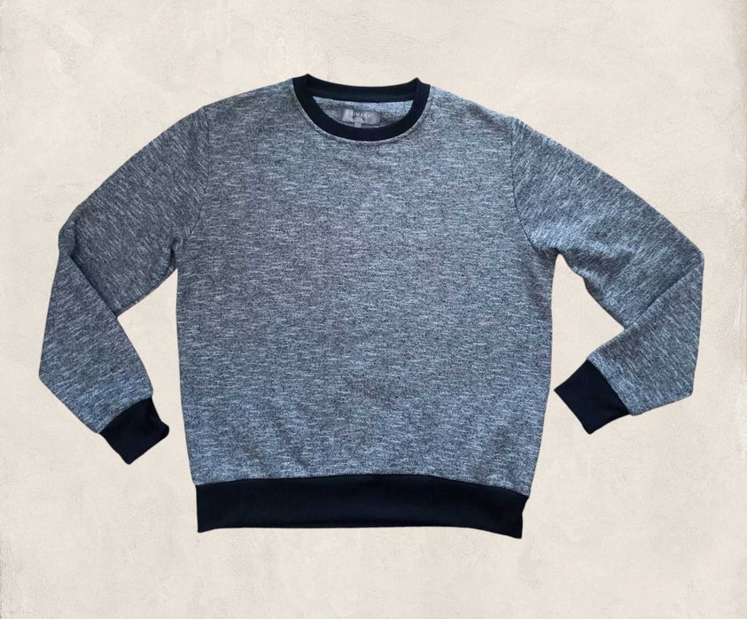 Primark szara bluza z czarnymi wstawkami, przyjemna w dotyku L basic