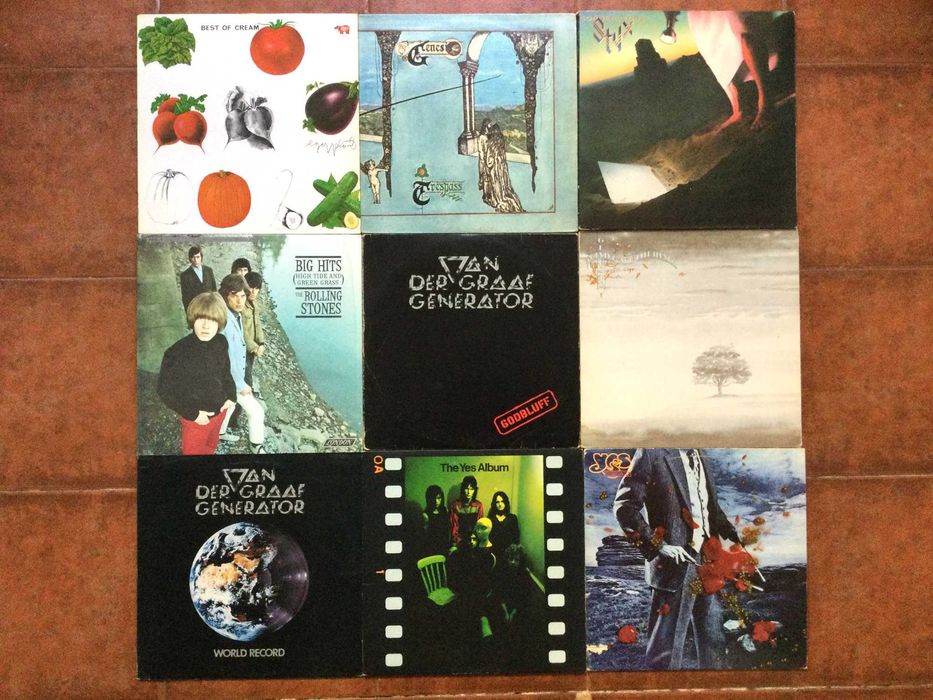 Genesis, Yes, Cream, Van Der Graaf, Styx, discos de vinil à venda.