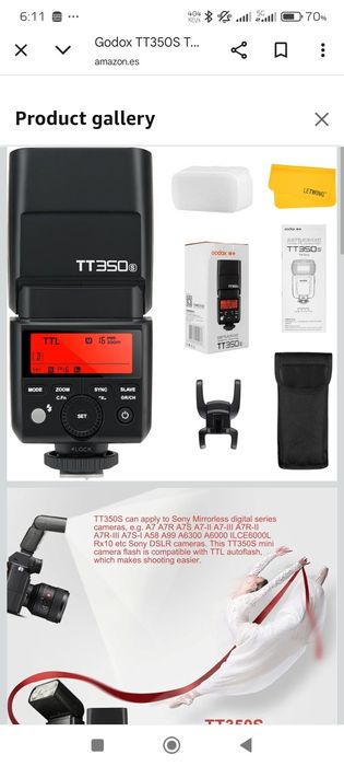 Godox flashlight tt350 s para sony camera