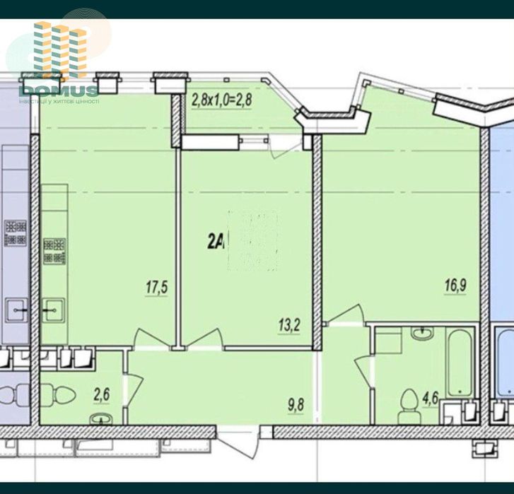 2-комнатная квартира по адресу ул. Танкистов (площадь 69 м²) - Atlanta.ua - фото 3