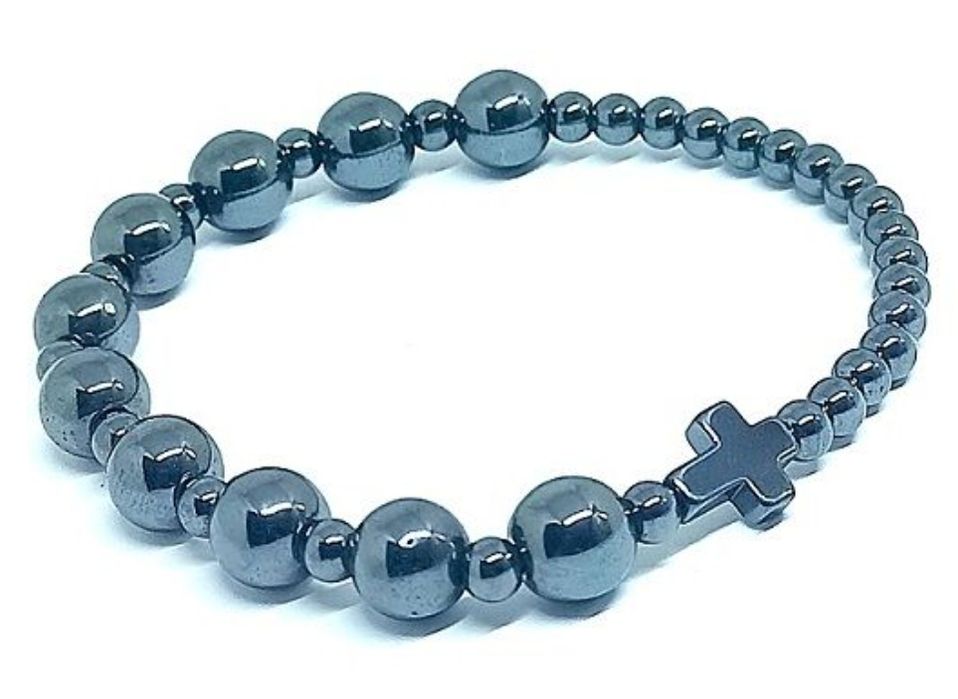 Bransoletka różaniec męska damska hematyt