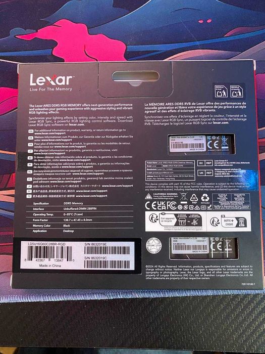 Lexar 32GB(2x16GB) 6000 CL28 Ares RGB Black