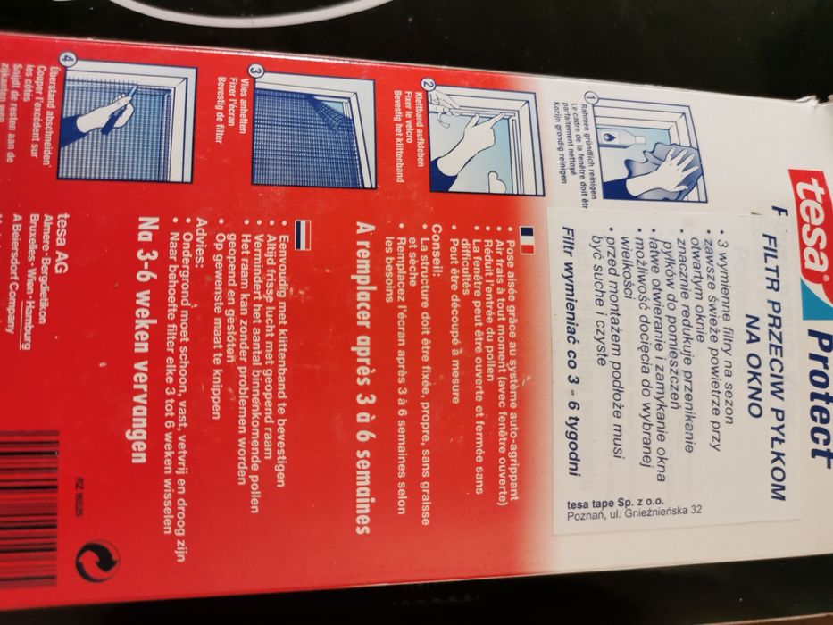 Siatka i filtr na okno przeciw pylkom
