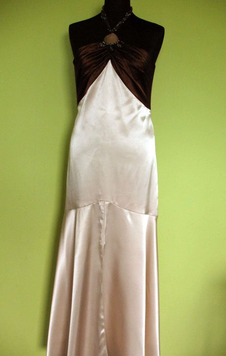 Sukienka - satyna - 40 L - biust 90 cm Maxi