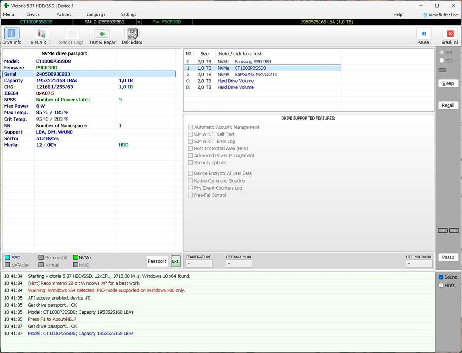 Crucial P3 CT1000P3SSD8 1Tb з радіатором та адаптером