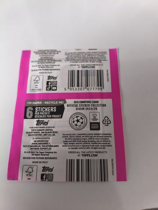 UEFA Champions League 2025/26 – Oficjalne Naklejki