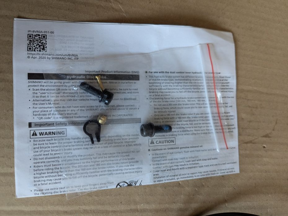 Shimano Deore BL-T6000 BR-M6000 | 1700mm | Tył | 292g