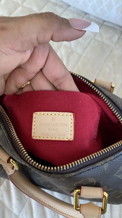 Bolsa de mão com monograma – castanho e bege