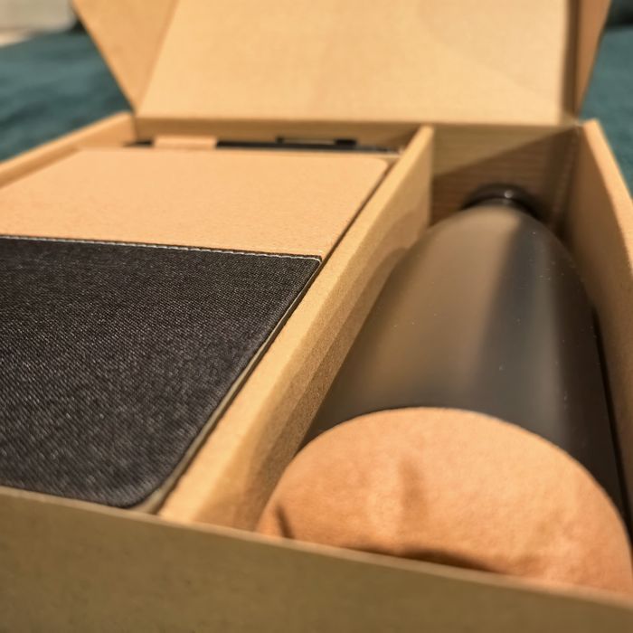 nowy zestaw upominkowy korkowy - termos notatnik długopis