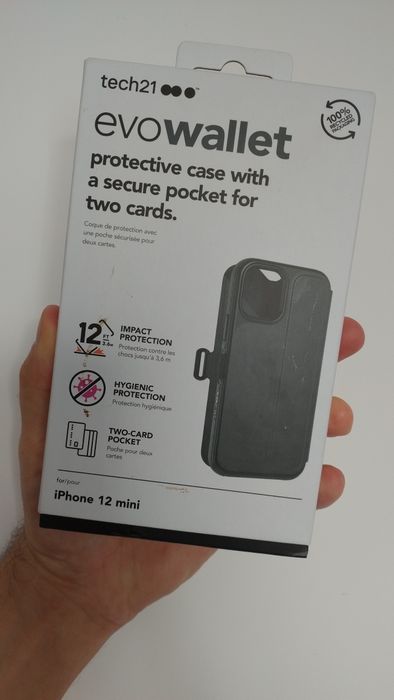 Tech21 Evo Wallet Case do iPhone 12 mini - Czarny