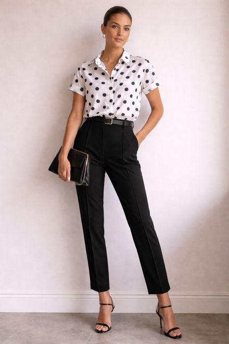 Damska koszula w kropki