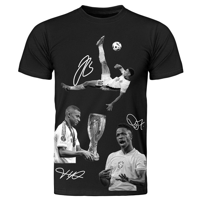 Koszulka T-shirt z nadrukiem real madryt mbappe bellingham vini jr