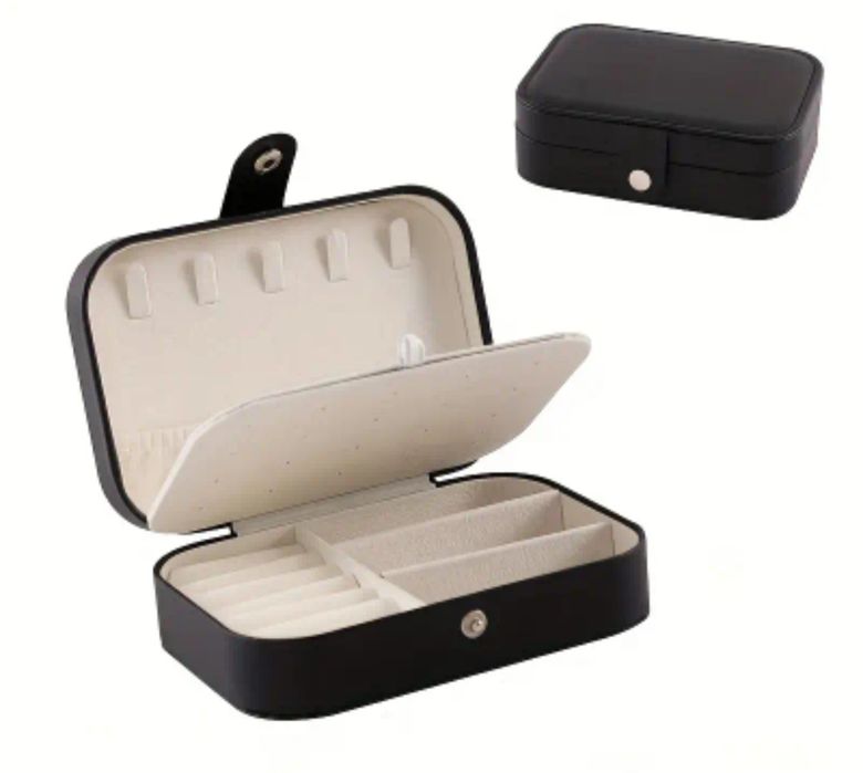 Czarne Pudełko na biżuterię szkatułka