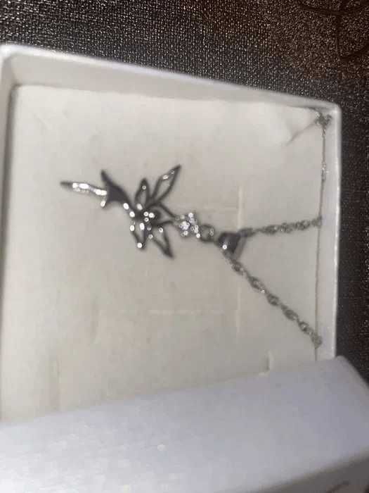 Naszyjnik srebrny z wróżką z cyrkoniami Próba 925