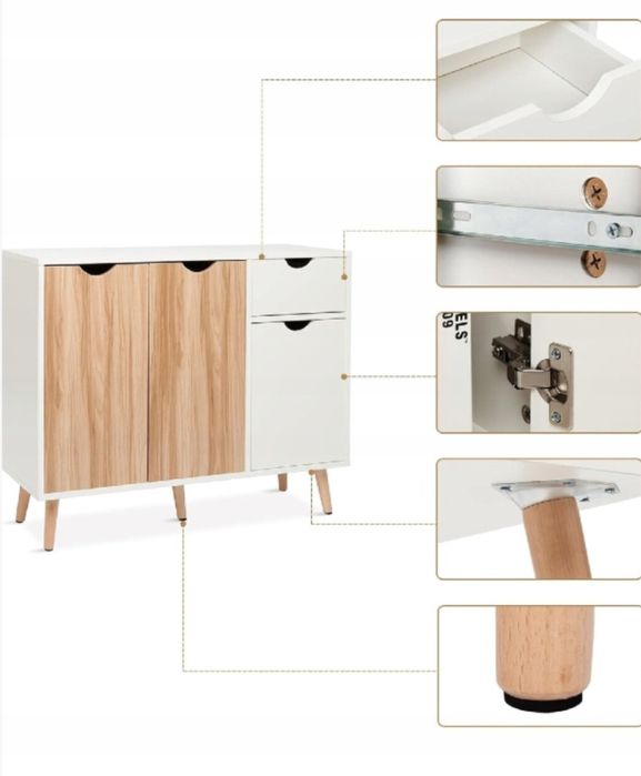 Kredens Komoda 90x73x30cm Nowoczesny styl