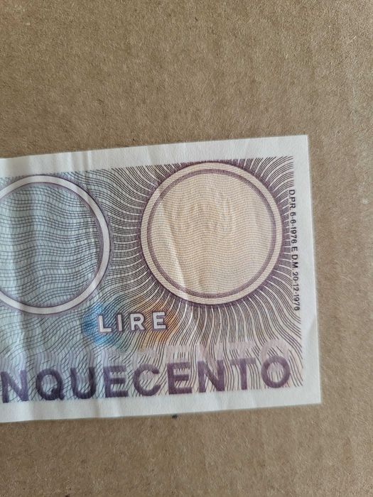 Nota 500 Liras - Mercúrio