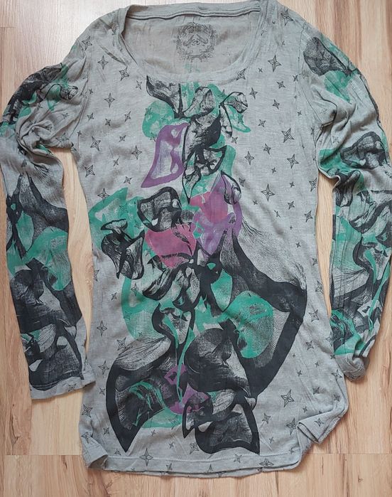 Bluzka szara w kwiaty