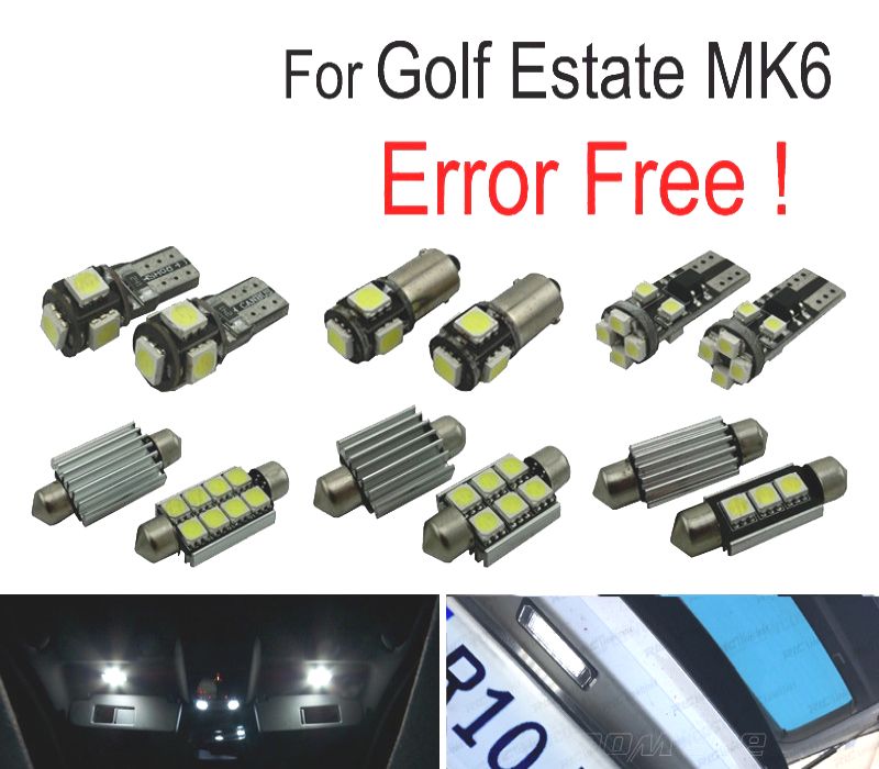 KIT COMPLETO 14 LAMPADAS LED INTERIOR PARA VOLKSWAGEN VW GOLF FINCA 6 GOLF CARRO VI MK6 10-13