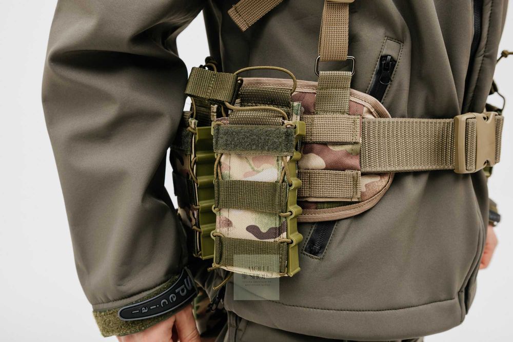 Тактичний ремінь РПС(Мультикам) в зборі з підсумками.