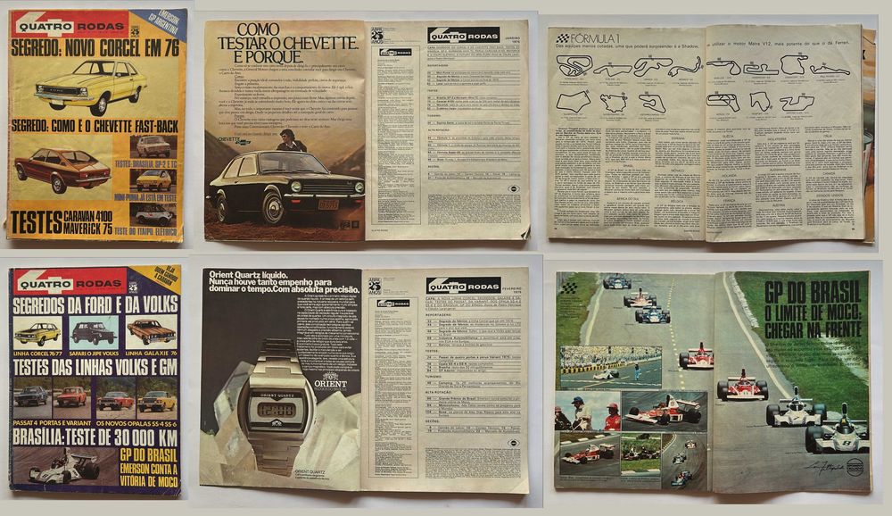Coleção de revistas Quatro Rodas de 1975