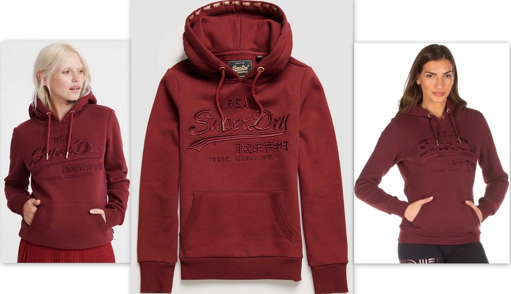 bluza # SUPERDRY Vintage Logo Premium Kaptur Solidna Ciepła LUX # L