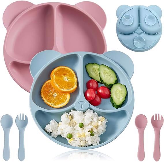 Talerzyki silikonowe dla niemowląt z przyssawką