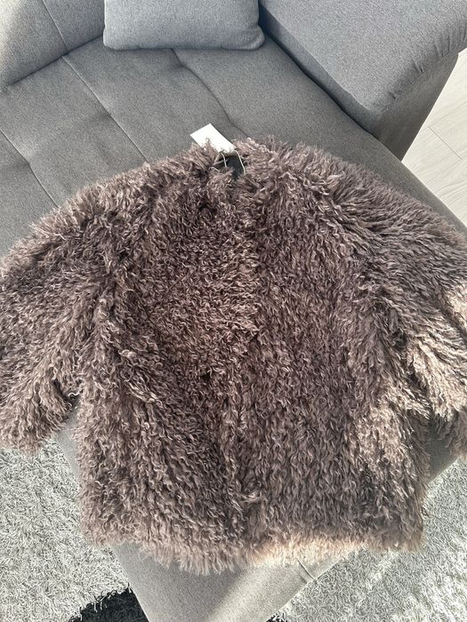 Шуба zara S шоколадна коричнева