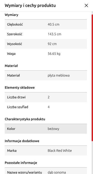 Komoda z witryną dąb sonoma