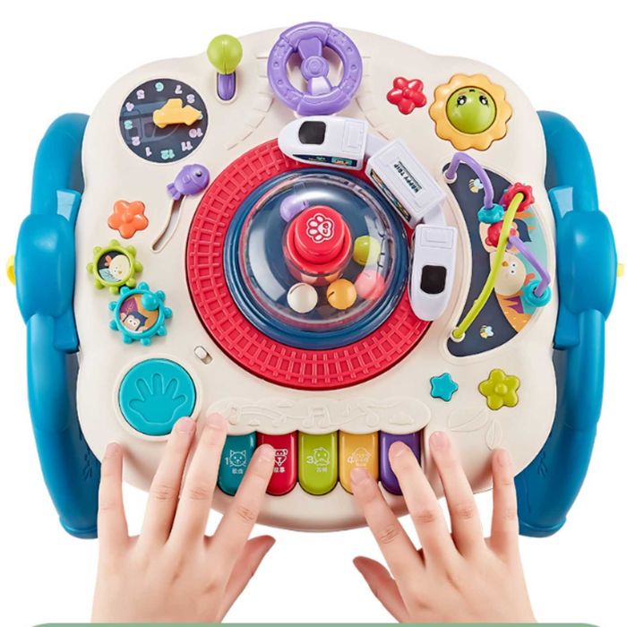 Stolik interaktywny pociąg klocki dwustronny