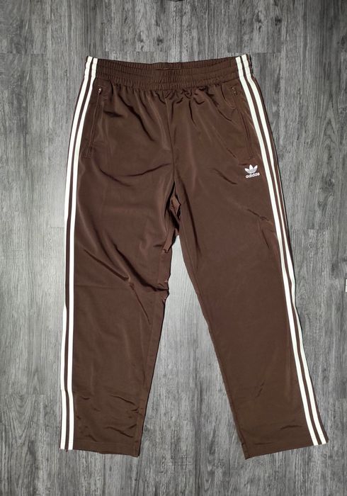 Spodnie dresowe Adidas brązowe adicolor classics firebird  M