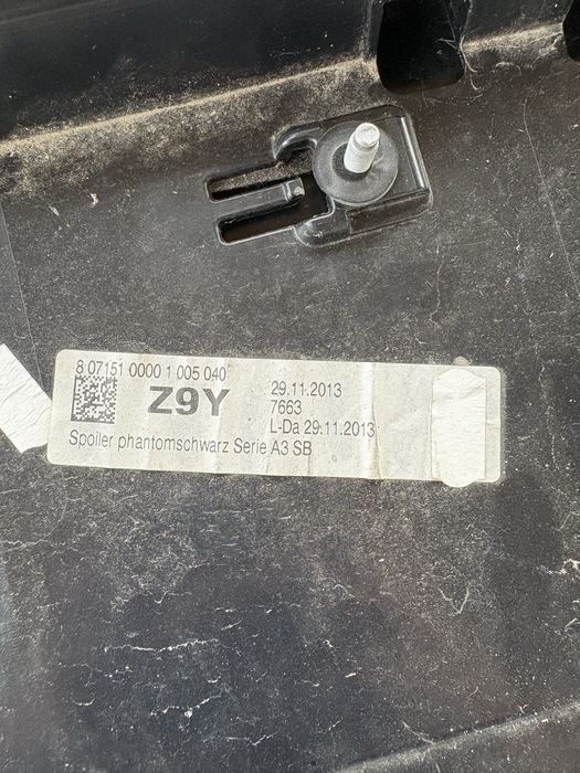 Spoiler lotka tylniej klapy Audi A3 8v