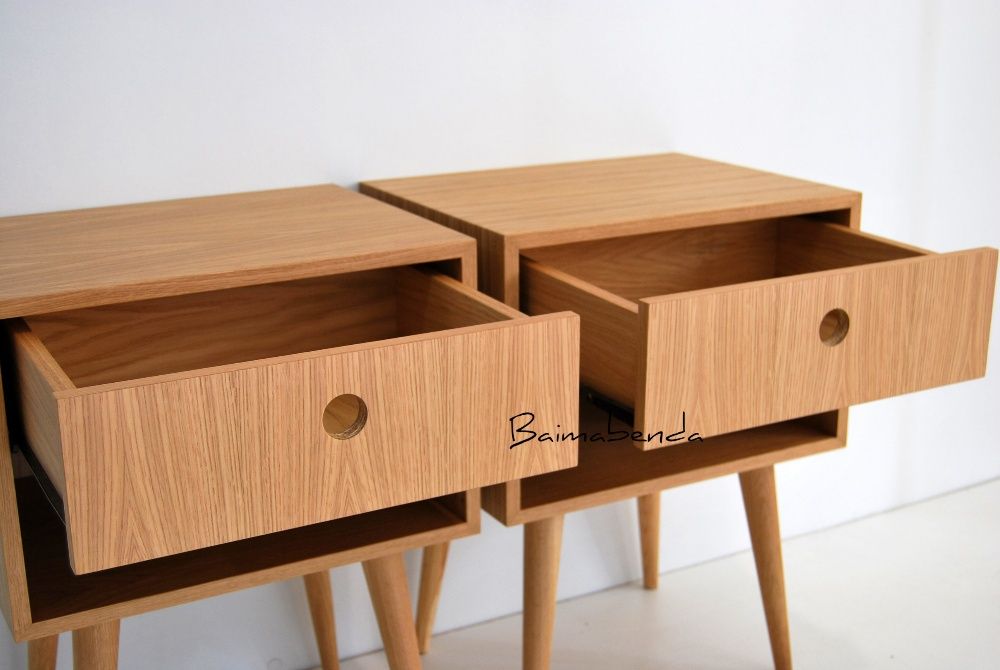 Par de Mesas de Cabeceira retro vintage estilo nordico