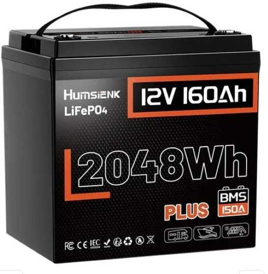 LiFePO4 12V/160Ah Акумулятор Humsienk з BMS Комплект резервного живлення  Інвертор АКБ Инвертор Аккумулятор
