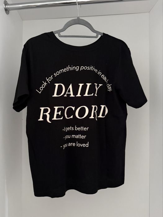 Sinsay | T-shirt z nadrukiem | Czarny | XL