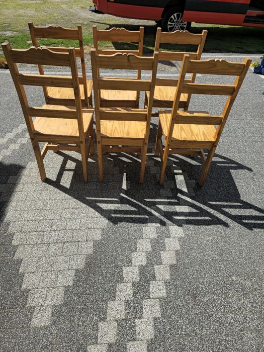 6 krzeseł sosnowe masywne