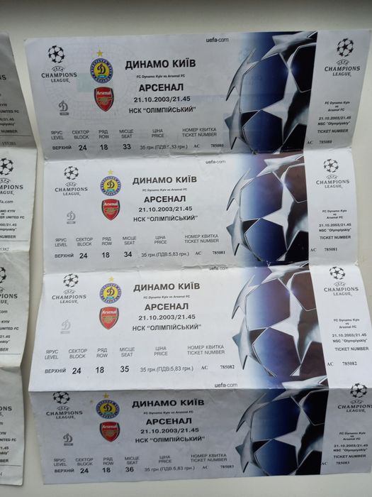 Обмін квитків на футбол колекція