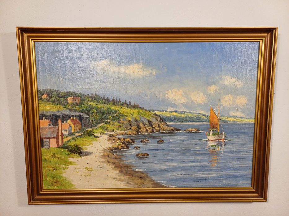 Stary obraz na płótnie sygnowany