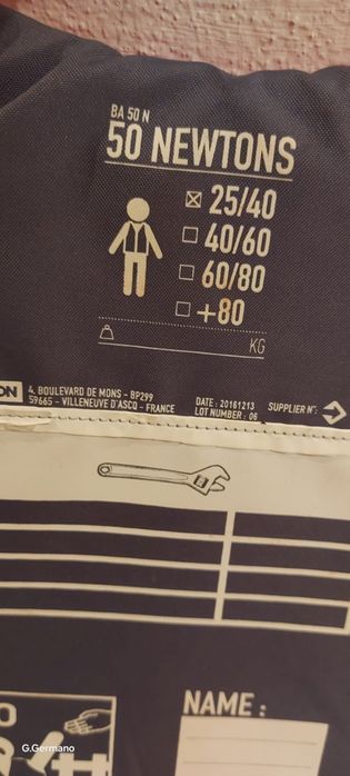 Colete flutuação 25-40kg