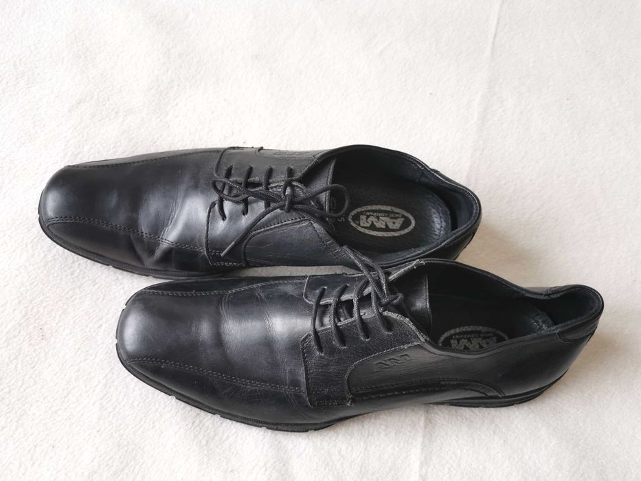 Czarne buty półbuty eleganckie męskie 45