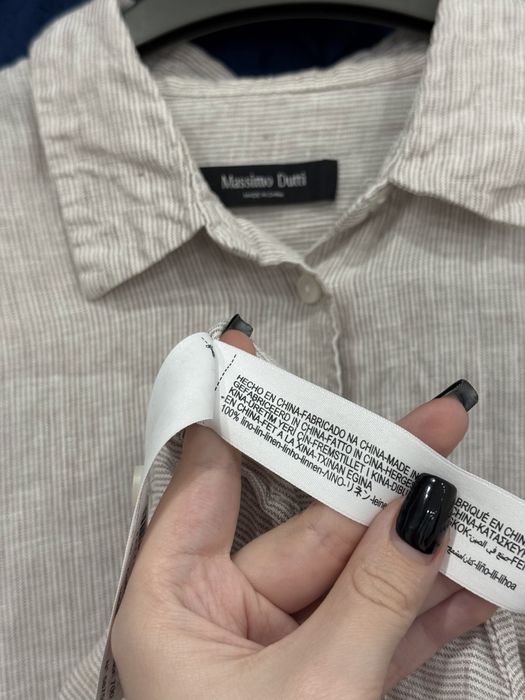 Рубашка Massimo Dutti из 100% льна сорочка Massimo Dutti лляна