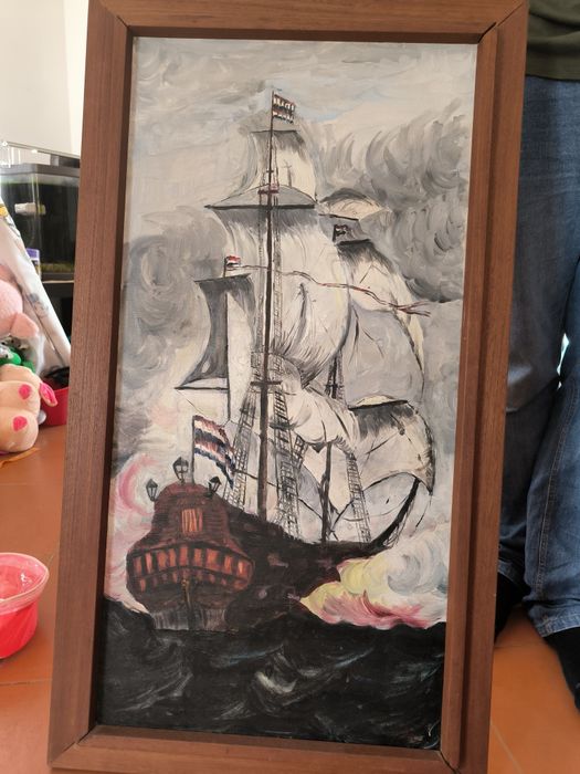 Quadro com moldura tema mar
