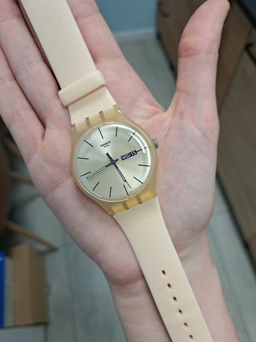Zegarek swatch new gent nude beżowy