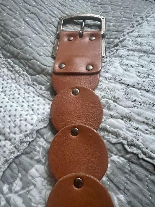 Skorzany pasek dlugosc 97 cm