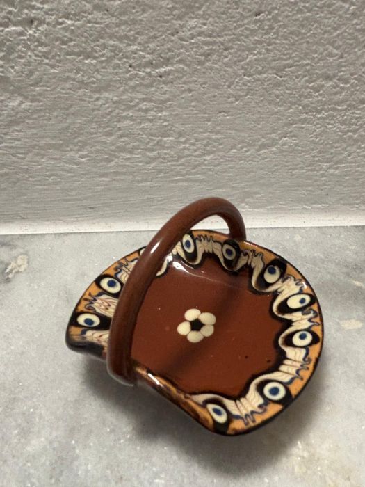 Koszyczek pawie oczko ceramika bułgarska