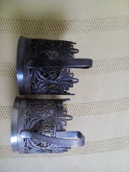 Подстаканник мельхиоровый посеребренный