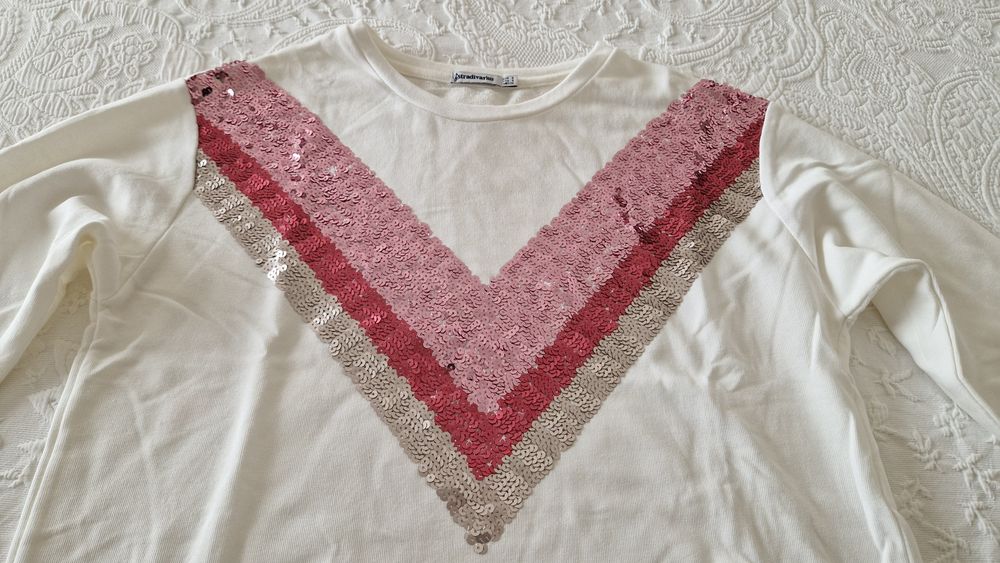 Blusa lantejoulas Pull & Bear, tamanho S