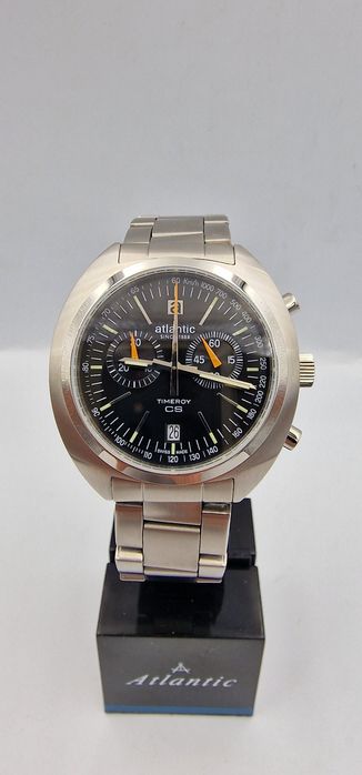 Atlantic Timeroy CS Chrono - Black - szafir, bransoleta - Swiss Made