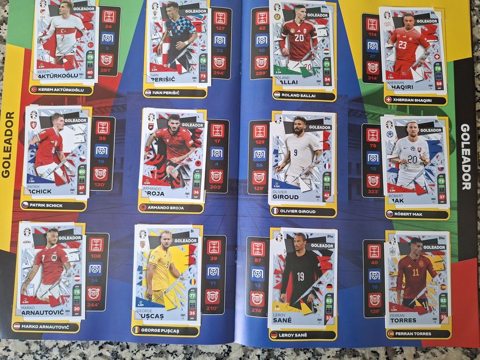 Caderneta completa cartas Euro 2024